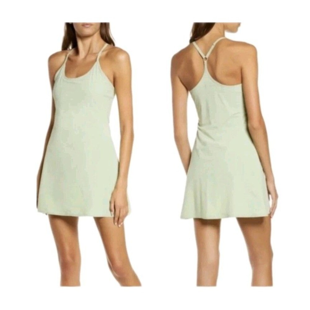 Outdoor Voices Exercise Dress Green Athletic Mini Dress XL Built In Shorts EUC